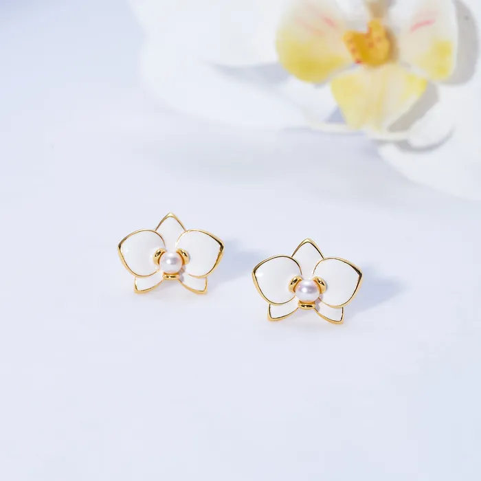 Pearly Lustre Earrings Top Grade Freshwater Pearl Earrings WE00788 ORCHID