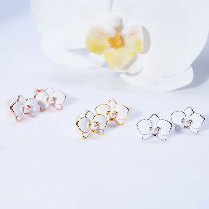 Pearly Lustre Earrings Top Grade Freshwater Pearl Earrings WE00788 ORCHID