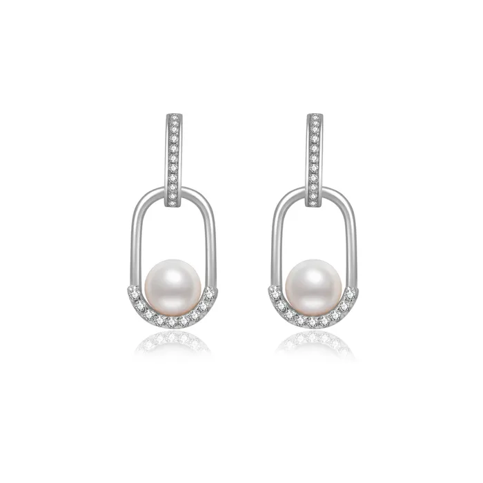 Pearly Lustre Earrings Top Grade Freshwater Pearl Earrings WE00797 CONNECT