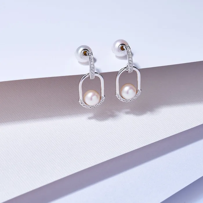 Pearly Lustre Earrings Top Grade Freshwater Pearl Earrings WE00797 CONNECT