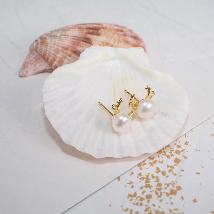 Pearly Lustre Earrings Wonderland Freshwater Pearl Earrings WE00134