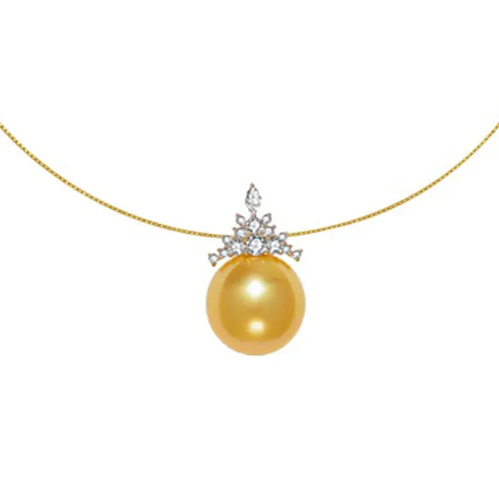 Pearly Lustre Necklaces 18K Solid Gold South Sea Golden Pearl Necklace KN00005 Pearly Lustre Necklaces 18K Solid Gold South Sea Golden Pearl Necklace KN00005