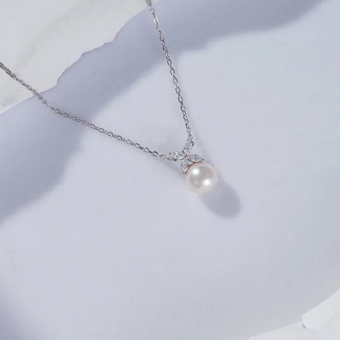 Pearly Lustre Necklaces Top Grade Freshwater Pearl Necklace WN00557 EVERLEAF