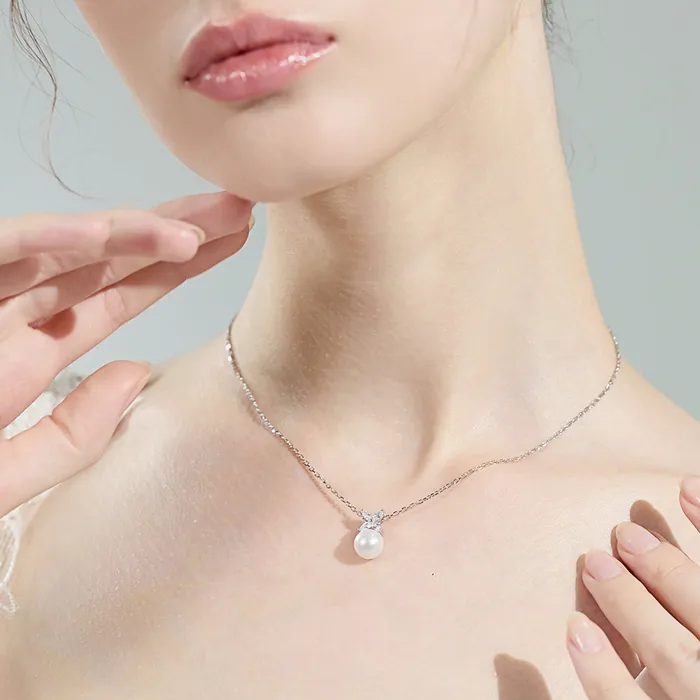 Pearly Lustre Necklaces Top Grade Freshwater Pearl Necklace WN00557 EVERLEAF