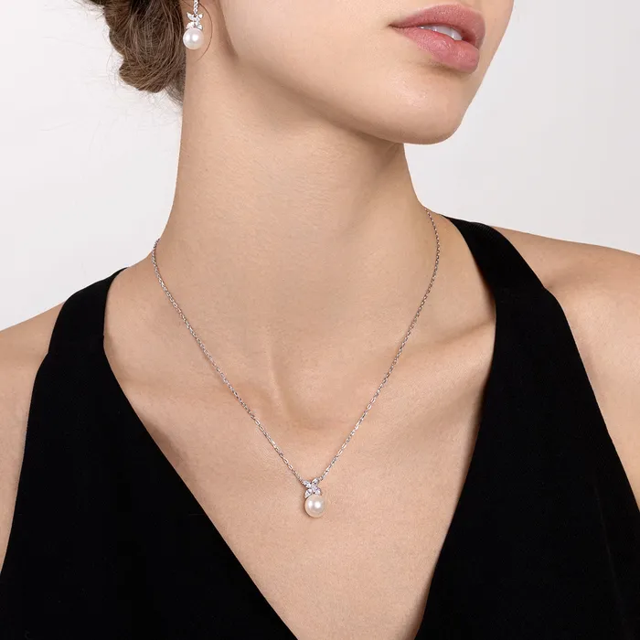 Pearly Lustre Necklaces Top Grade Freshwater Pearl Necklace WN00557 EVERLEAF