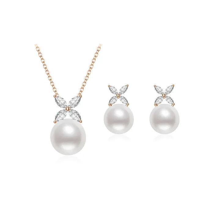 Pearly Lustre Top Grade Freshwater Pearl Necklace Earrings Set WS00116 EVERLEAF Earrings Pearly Lustre Top Grade Freshwater Pearl Necklace Earrings Set WS00116 EVERLEAF Earrings