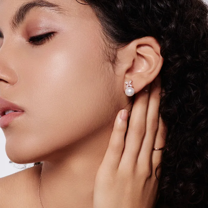 Pearly Lustre Top Grade Freshwater Pearl Necklace Earrings Set WS00116 EVERLEAF Earrings