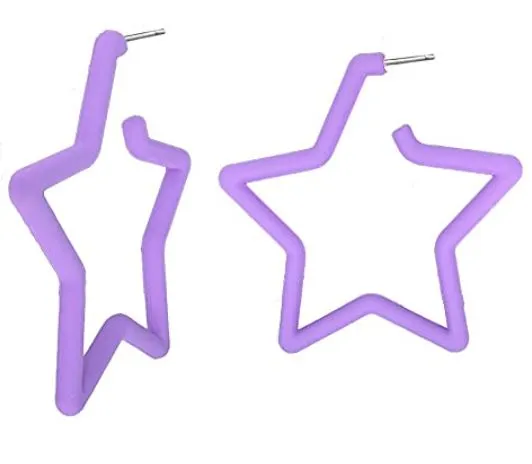 POLLY Earrings E1848 Lavender Star Hoop Earrings