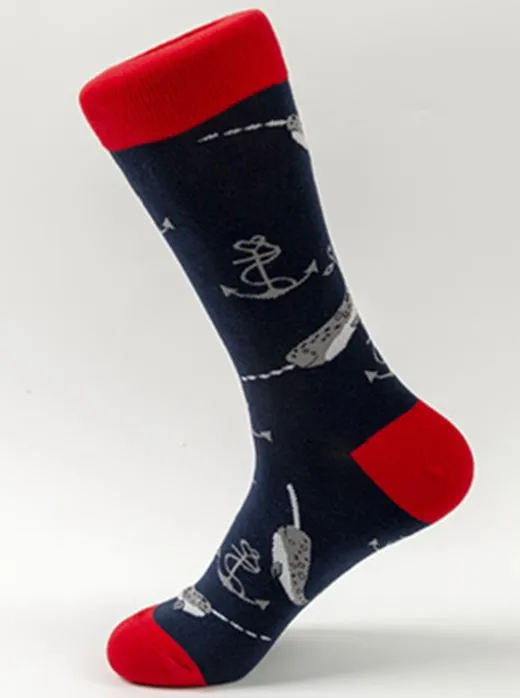 POLLY Earrings SF42 Red Top Anchors Away Crew Socks