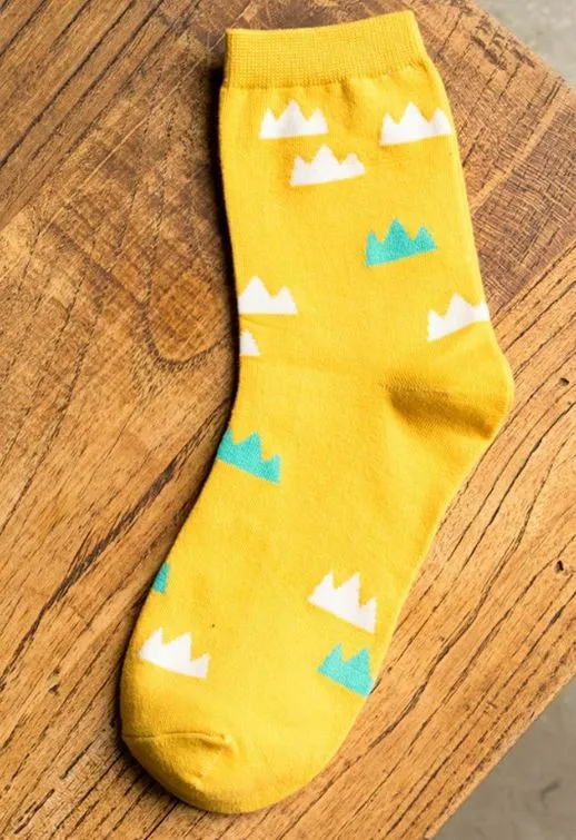 POLLY Earrings SF584 Golden Yellow Moving Mountains Socks