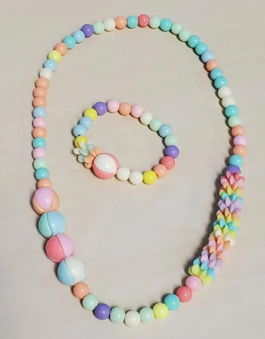 POLLY L145 Colorful Festive Beads Necklace Bracelet Set Bracelets
