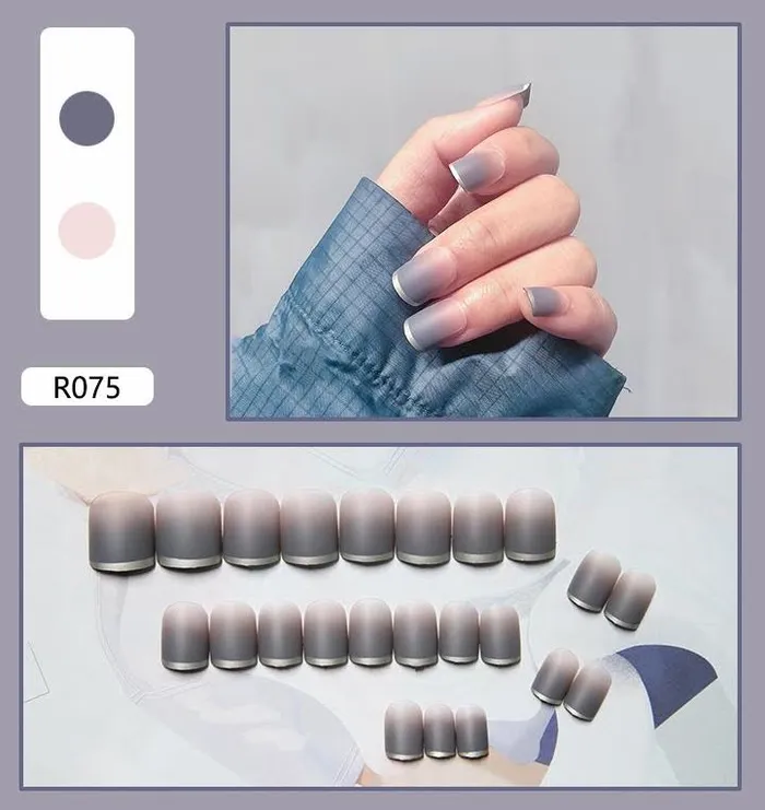 Polly NS600 Short Square Press On Nails 24 Pieces R075 Earrings