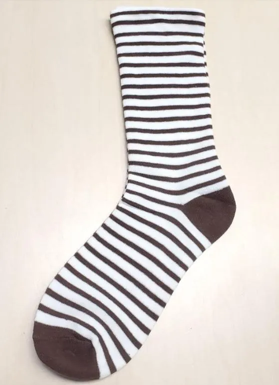 POLLY Rings SF1130 White Brown Stripes Socks