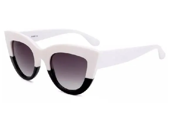 POLLY S400 White Black Frame Fashion Sunglasses Rings