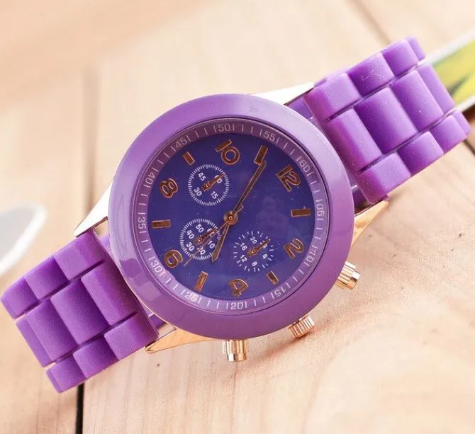 polly Watches W448 Purple Silicone Collection Quartz Watch