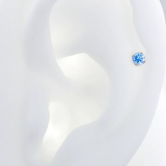 Prong Gem Arctic Blue NeoMetal Inc Rings