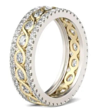 R270 Silver Gold Rhinestone Band Ring alice Rings