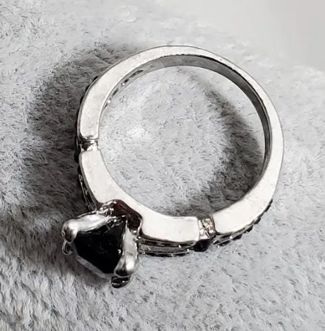 Rings alice R726 Silver Royal Blue Square Gem Rhinestone Ring