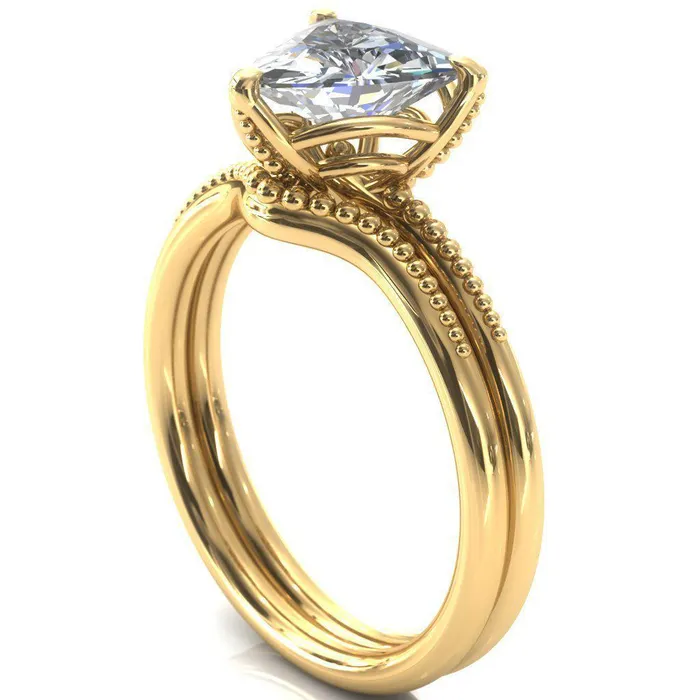 Rings Antonia Trillion Moissanite 3 Prong Engagement Ring Fire Brilliance 
