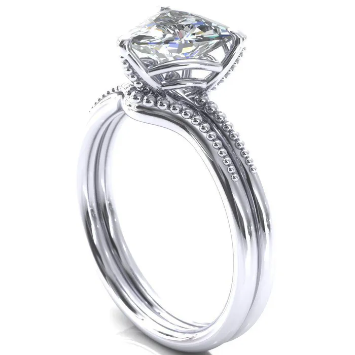 Rings Antonia Trillion Moissanite 3 Prong Engagement Ring Fire Brilliance 