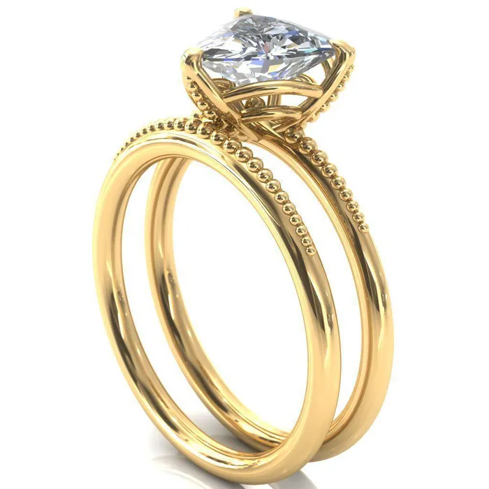 Rings Antonia Trillion Moissanite 3 Prong Engagement Ring Fire Brilliance 