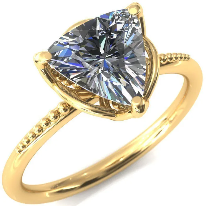 Rings Antonia Trillion Moissanite 3 Prong Engagement Ring Fire Brilliance 