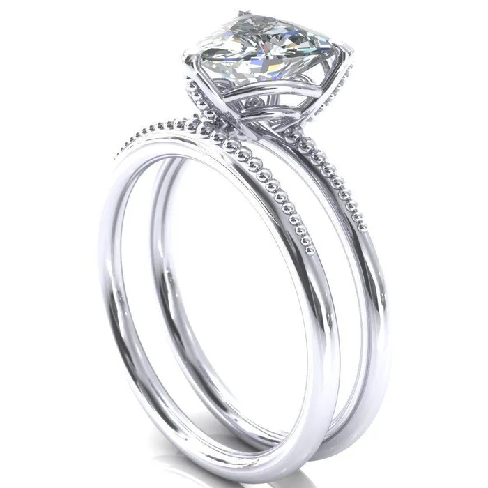Rings Antonia Trillion Moissanite 3 Prong Engagement Ring Fire Brilliance 