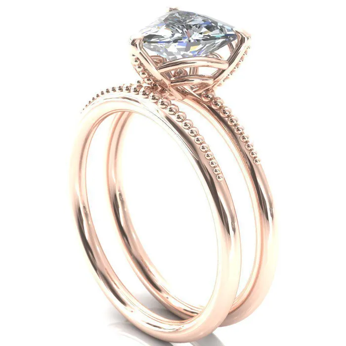 Rings Antonia Trillion Moissanite 3 Prong Engagement Ring Fire Brilliance 