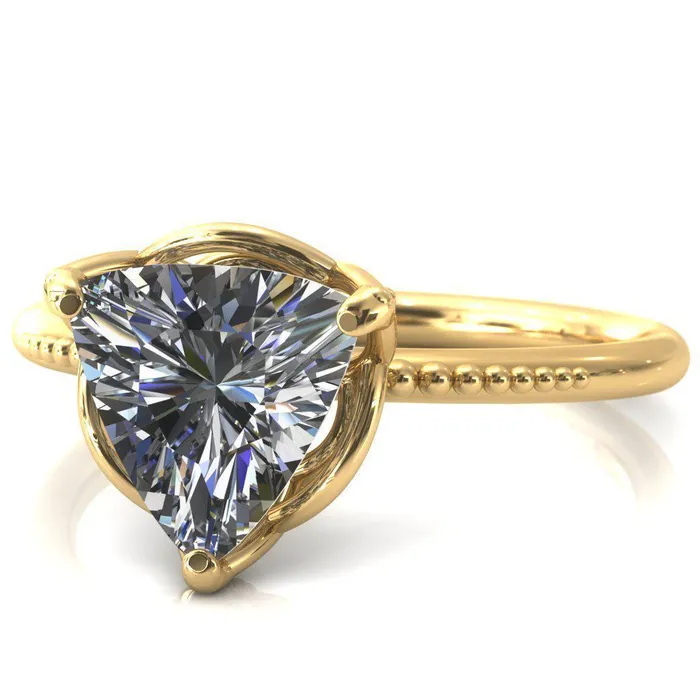 Rings Antonia Trillion Moissanite 3 Prong Engagement Ring Fire Brilliance 