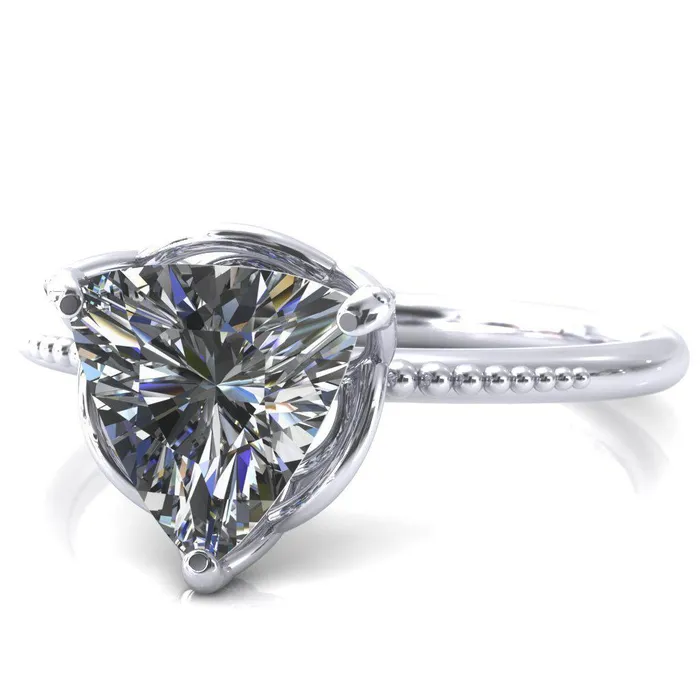 Rings Antonia Trillion Moissanite 3 Prong Engagement Ring Fire Brilliance 