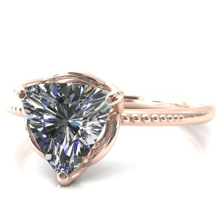 Rings Antonia Trillion Moissanite 3 Prong Engagement Ring Fire Brilliance 