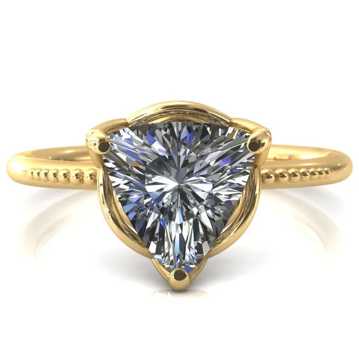 Rings Antonia Trillion Moissanite 3 Prong Engagement Ring Fire Brilliance 