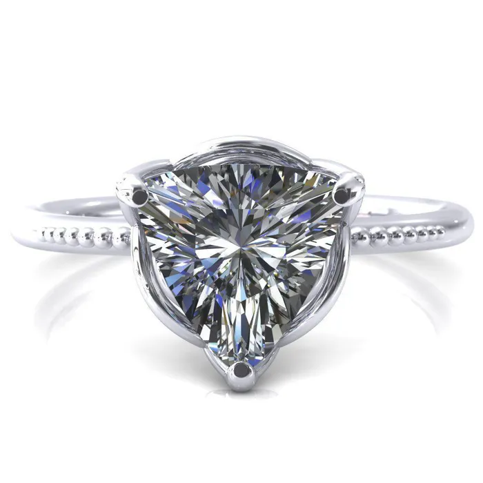 Rings Antonia Trillion Moissanite 3 Prong Engagement Ring Fire Brilliance 