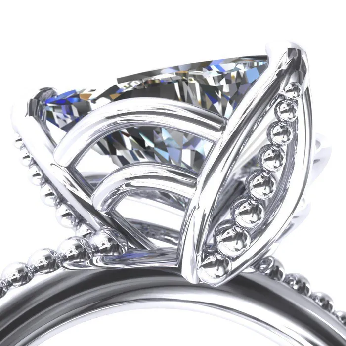 Rings Antonia Trillion Moissanite 3 Prong Engagement Ring Fire Brilliance 