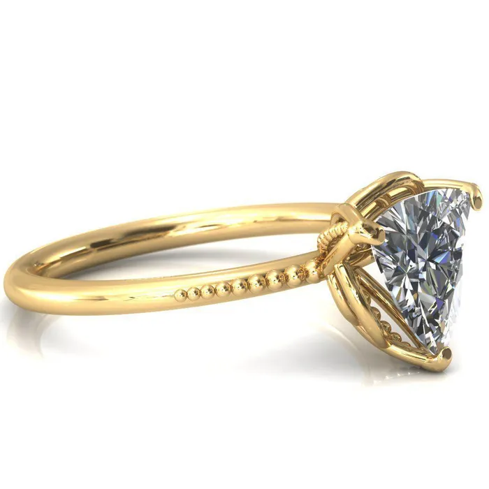 Rings Antonia Trillion Moissanite 3 Prong Engagement Ring Fire Brilliance 
