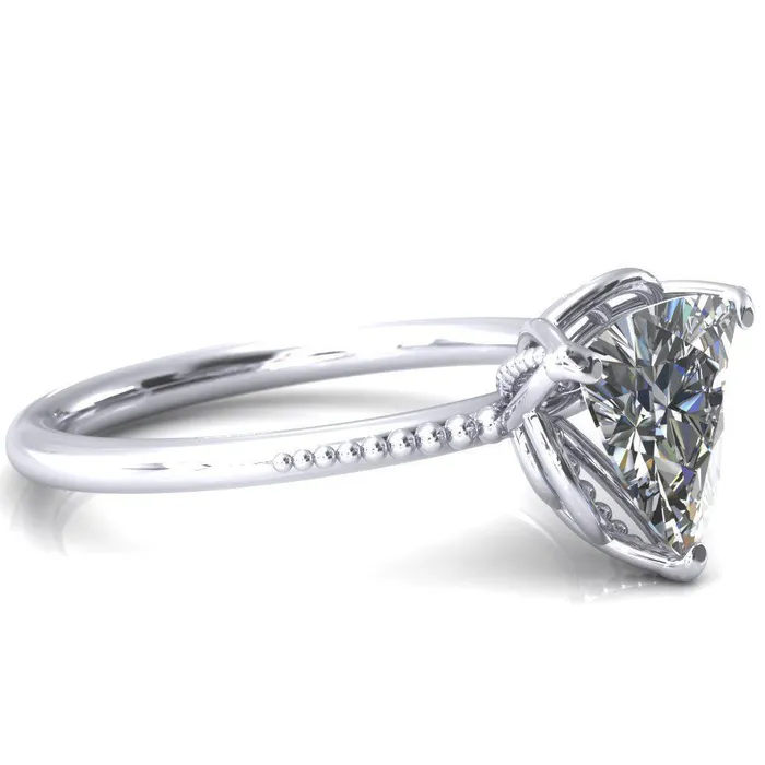 Rings Antonia Trillion Moissanite 3 Prong Engagement Ring Fire Brilliance 