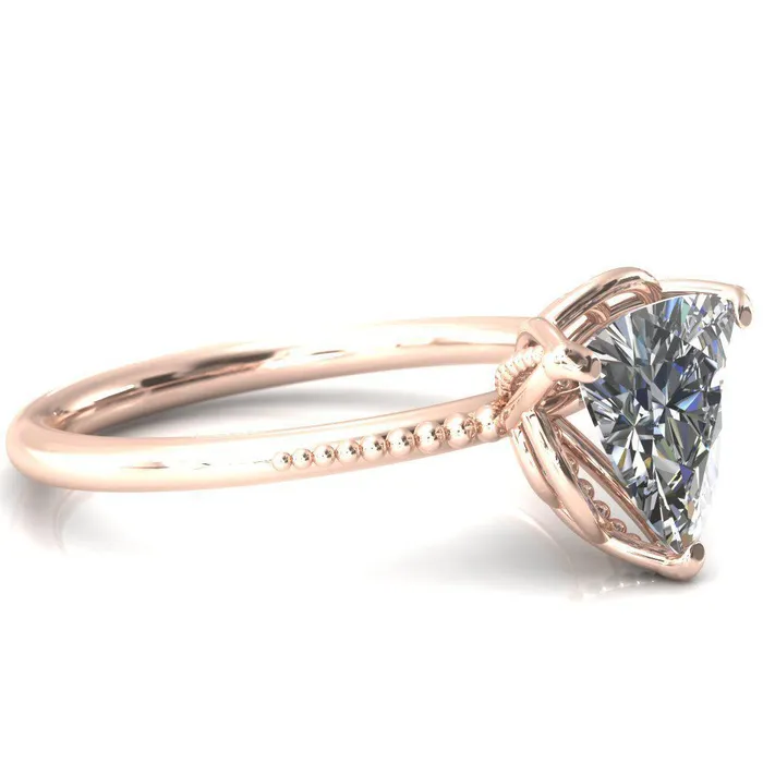 Rings Antonia Trillion Moissanite 3 Prong Engagement Ring Fire Brilliance 