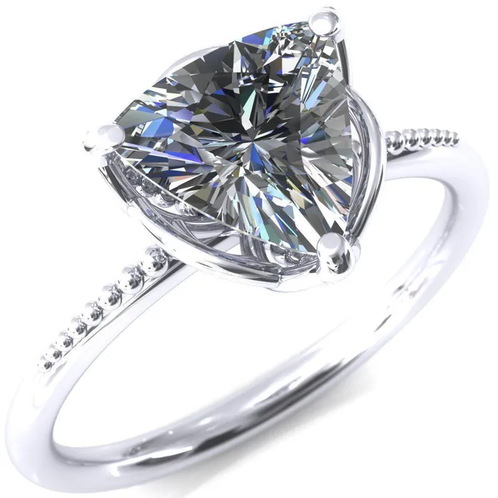Rings Antonia Trillion Moissanite 3 Prong Engagement Ring Fire Brilliance 