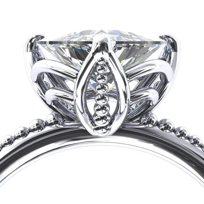 Rings Antonia Trillion Moissanite 3 Prong Engagement Ring Fire Brilliance 