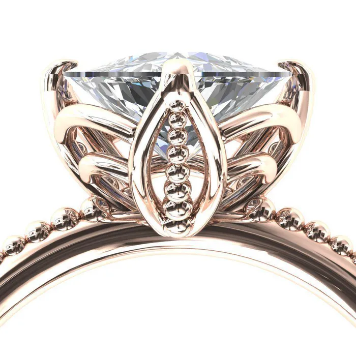Rings Antonia Trillion Moissanite 3 Prong Engagement Ring Fire Brilliance 