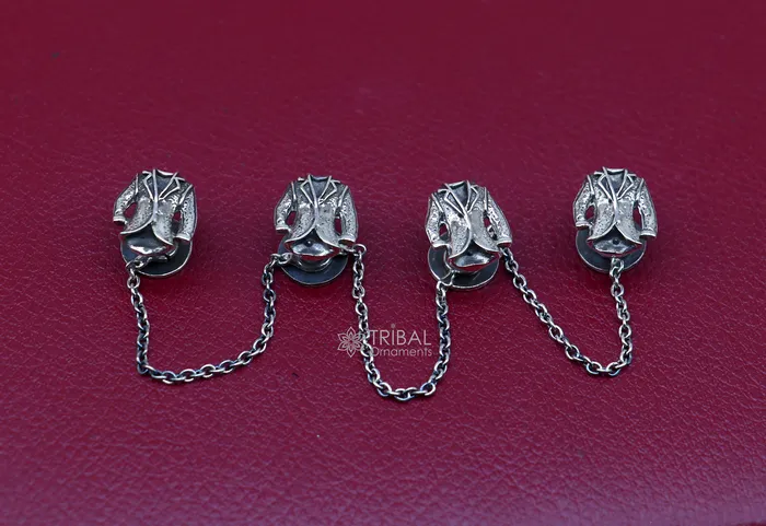 Rings Blazer suit design 925 Sterling Silver set of 4 kurta Buttons for Fashion Perfection silver cufflinks cultural trendy jewelry btn47 TRIBAL ORNAMENTS Rings Blazer suit design 925 Sterling Silver set of 4 kurta Buttons for Fashion Perfection silver cufflinks cultural trendy jewelry btn47 TRIBAL ORNAMENTS