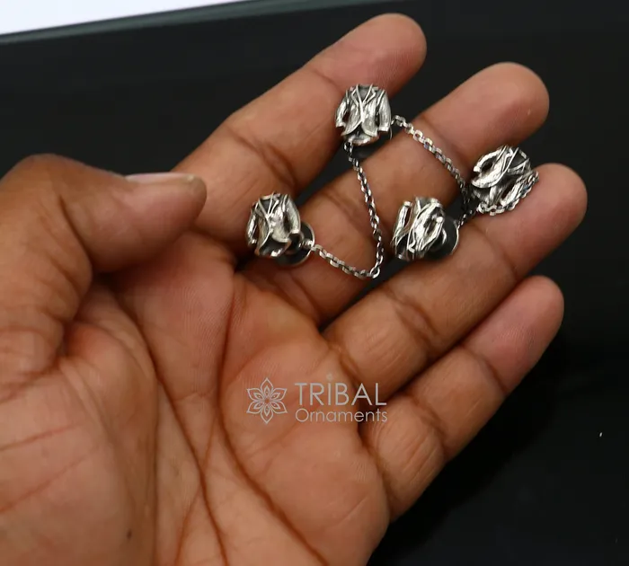 Rings Blazer suit design 925 Sterling Silver set of 4 kurta Buttons for Fashion Perfection silver cufflinks cultural trendy jewelry btn47 TRIBAL ORNAMENTS Rings Blazer suit design 925 Sterling Silver set of 4 kurta Buttons for Fashion Perfection silver cufflinks cultural trendy jewelry btn47 TRIBAL ORNAMENTS