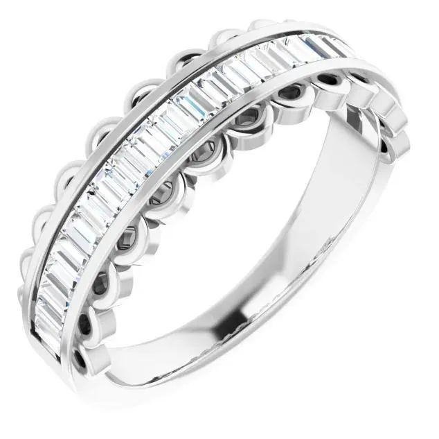 Rings Fabianna 58 CTW Straight Baguette Moissanite or Diamond ChannelSet Anniversary Band Fire Brilliance Rings Fabianna 58 CTW Straight Baguette Moissanite or Diamond ChannelSet Anniversary Band Fire Brilliance