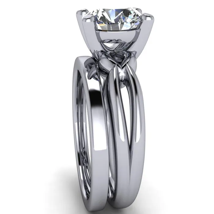 Rings Fire Brilliance Adora Round Center Stone 4 Prong Split Shank Setting Engagement Ring