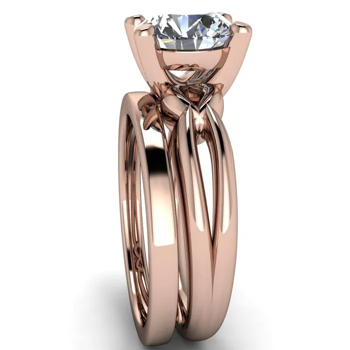 Rings Fire Brilliance Adora Round Center Stone 4 Prong Split Shank Setting Engagement Ring