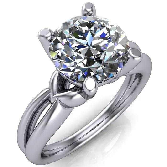 Rings Fire Brilliance Adora Round Center Stone 4 Prong Split Shank Setting Engagement Ring