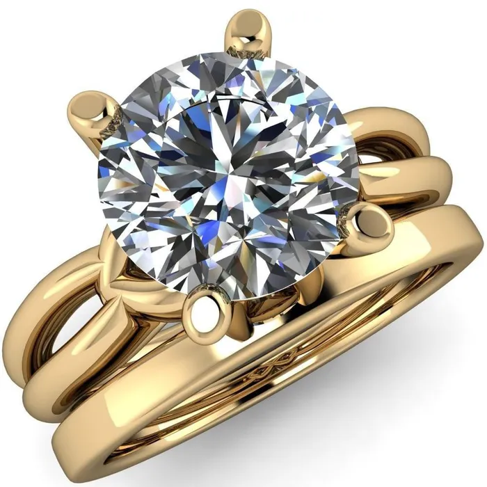 Rings Fire Brilliance Adora Round Center Stone 4 Prong Split Shank Setting Engagement Ring