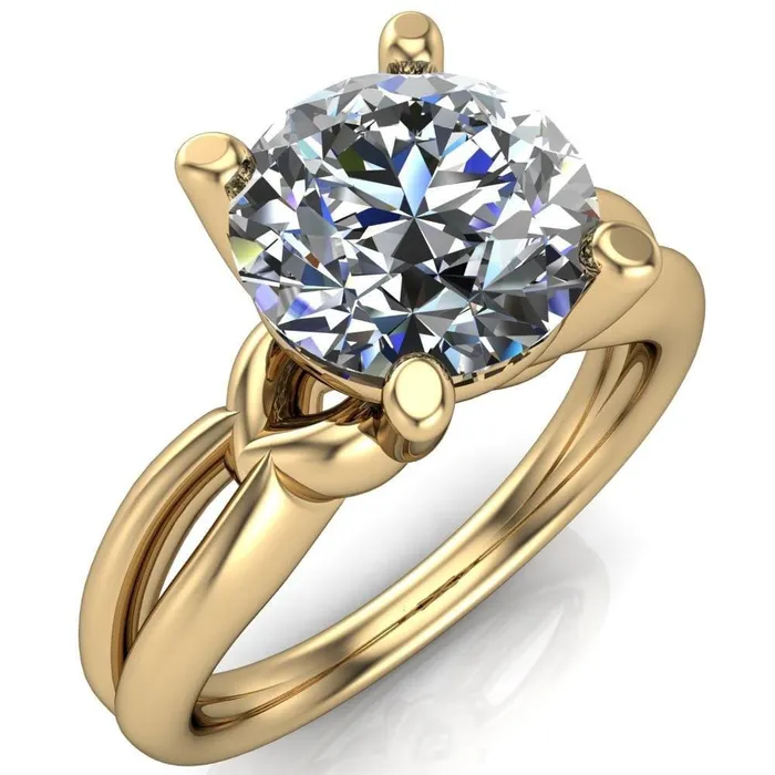 Rings Fire Brilliance Adora Round Center Stone 4 Prong Split Shank Setting Engagement Ring
