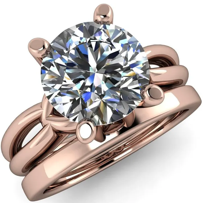 Rings Fire Brilliance Adora Round Center Stone 4 Prong Split Shank Setting Engagement Ring