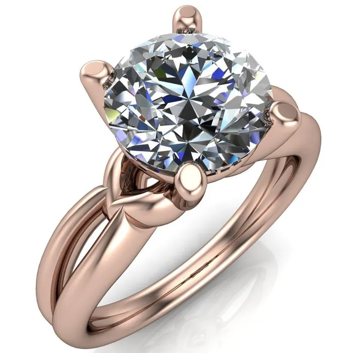 Rings Fire Brilliance Adora Round Center Stone 4 Prong Split Shank Setting Engagement Ring